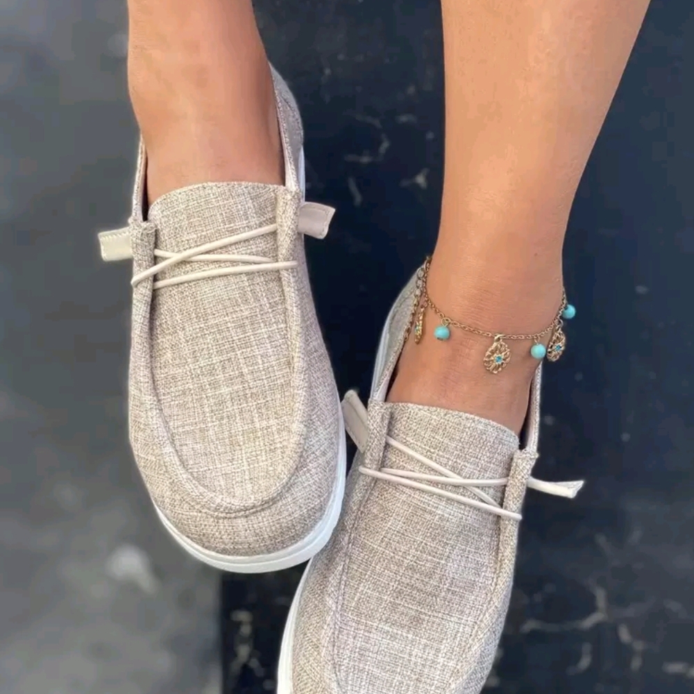 SHEIN Cream Flats Moccasin-Style Loafers